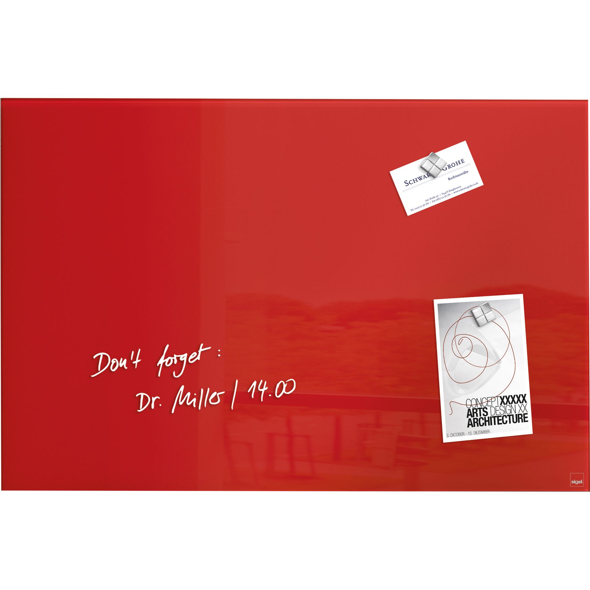 Glasboard Artverum 1200x900mm rot