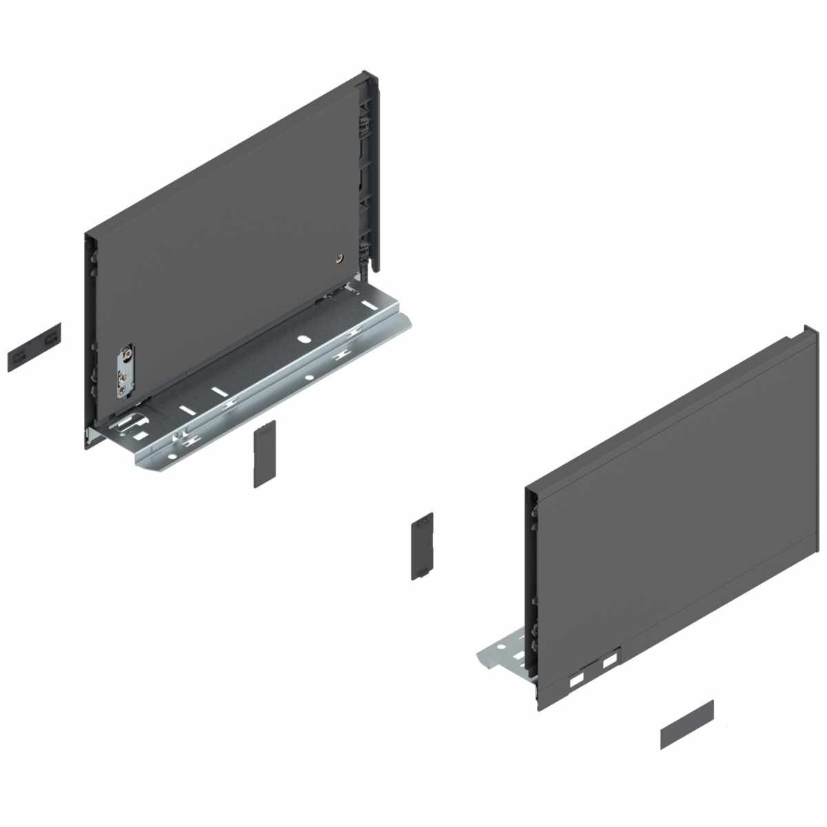 LEGRABOX Zarge, Höhe C (177 mm), NL=270 mm, links/rechts, für LEGRABOX pure, oriongrau matt