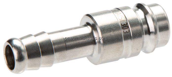 Kupplungsstecker (NW10) 6 (1/4")mm Schlauch, Stahl gehärtet & vernickelt