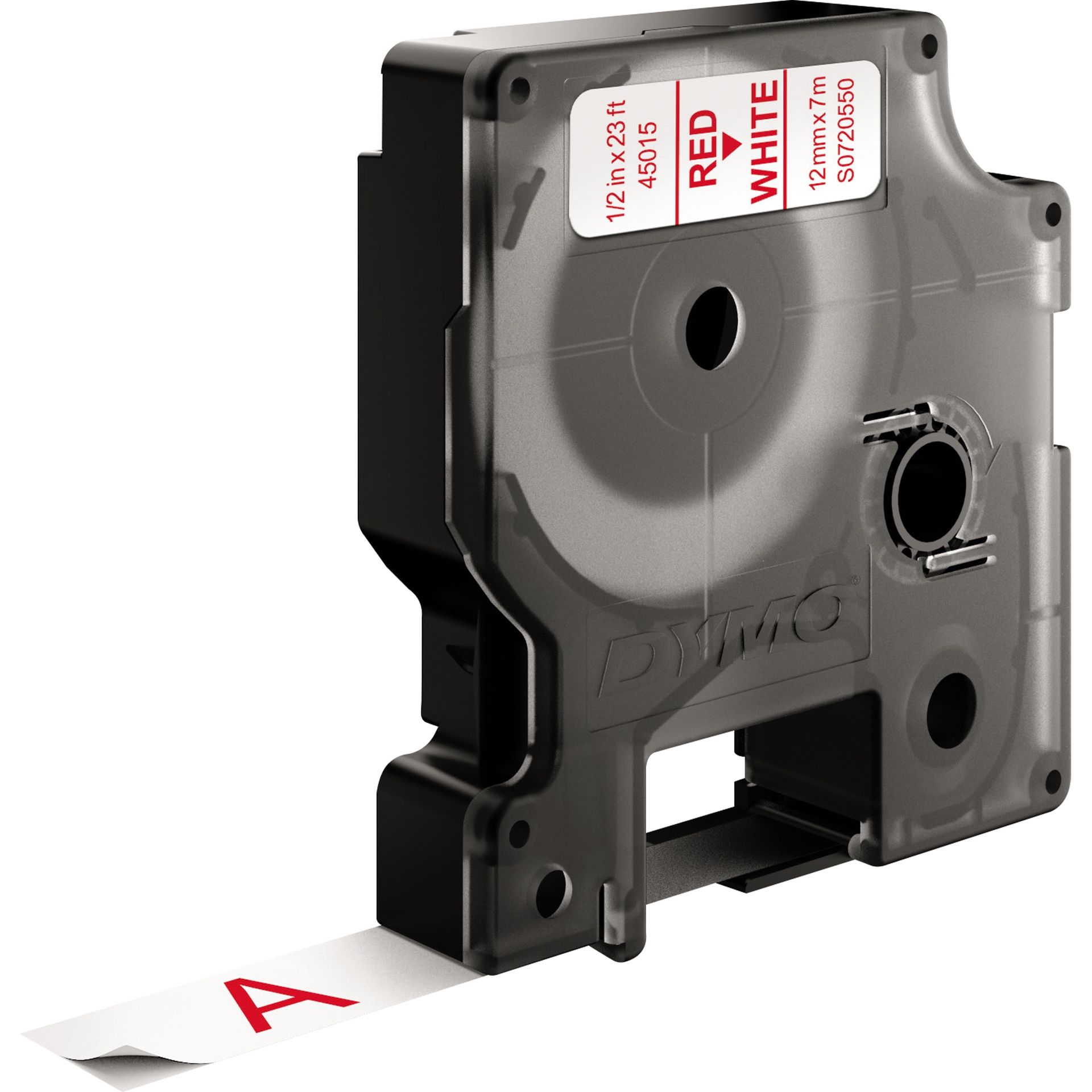 Schriftbandkassette D1 12mmx7m rt auf ws