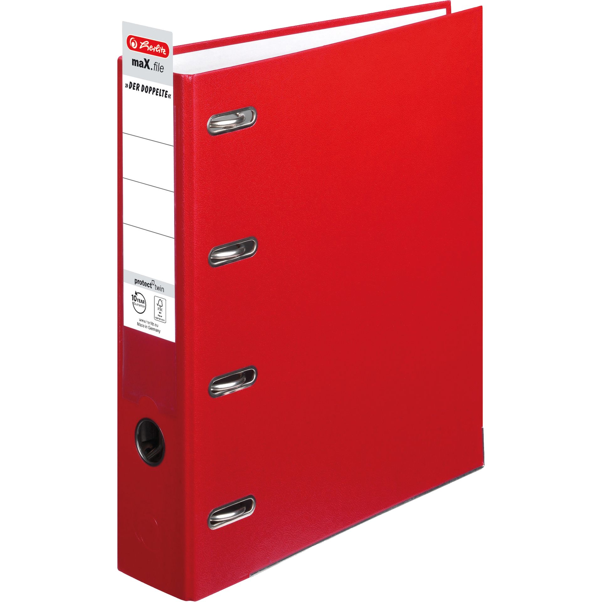 Doppelordner 2xDIN A5 quer 75mm rot