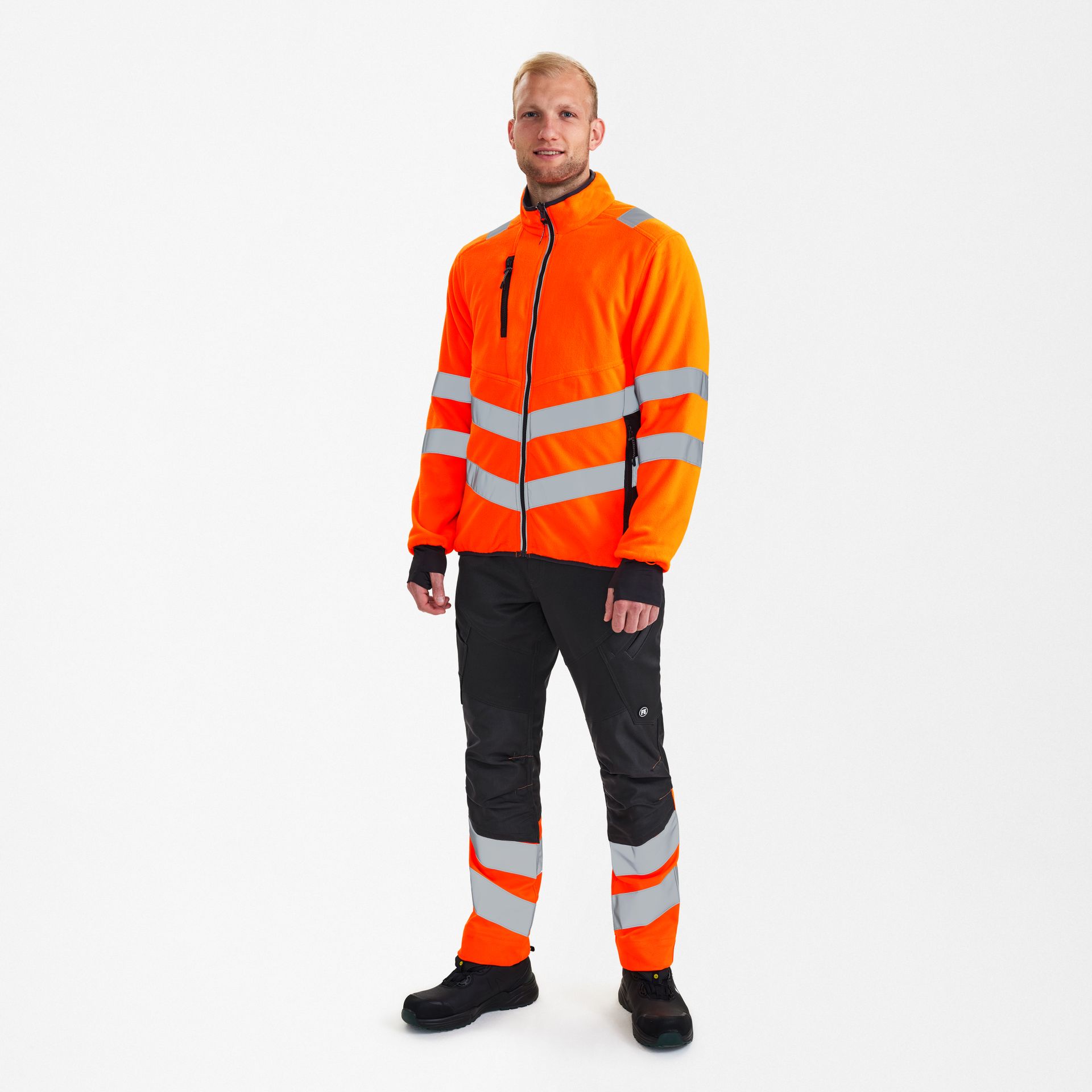 Safety Fleecejacke Orange/Anthrazit Grau, Gr. 6XL