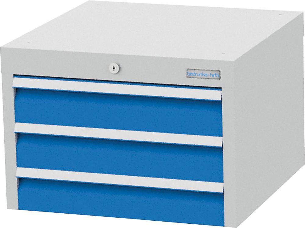 Unterhängeschrank 3 Schubladen 7035/5012 Traglast je 35kg B530xT500xH362mm