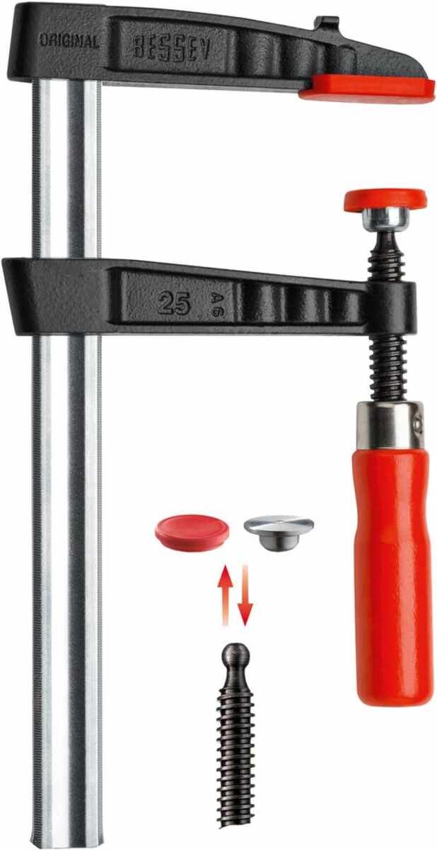 Original BESSEY Temperguss-Schraubzwinge TG mit bewährtem Holzgriff