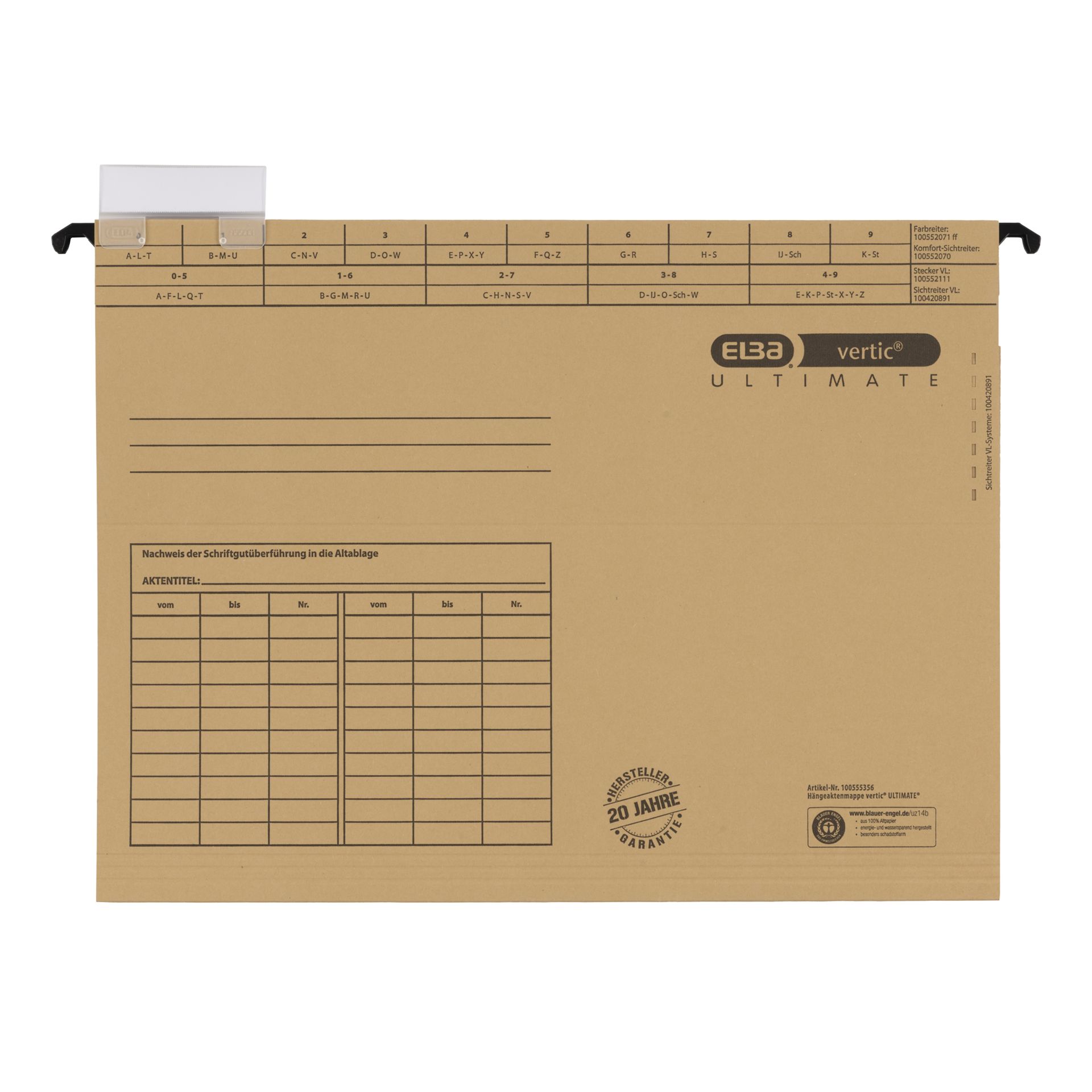 Hängemappe ULTIMATE DIN A4 240g Karton naturbraun