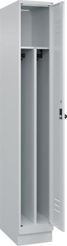 Gard.-Schrank TW CLASSIC B300xT500xH1950 mm RAL 7035/7035, 1 Abteil mit 100 mm hohem Sockel