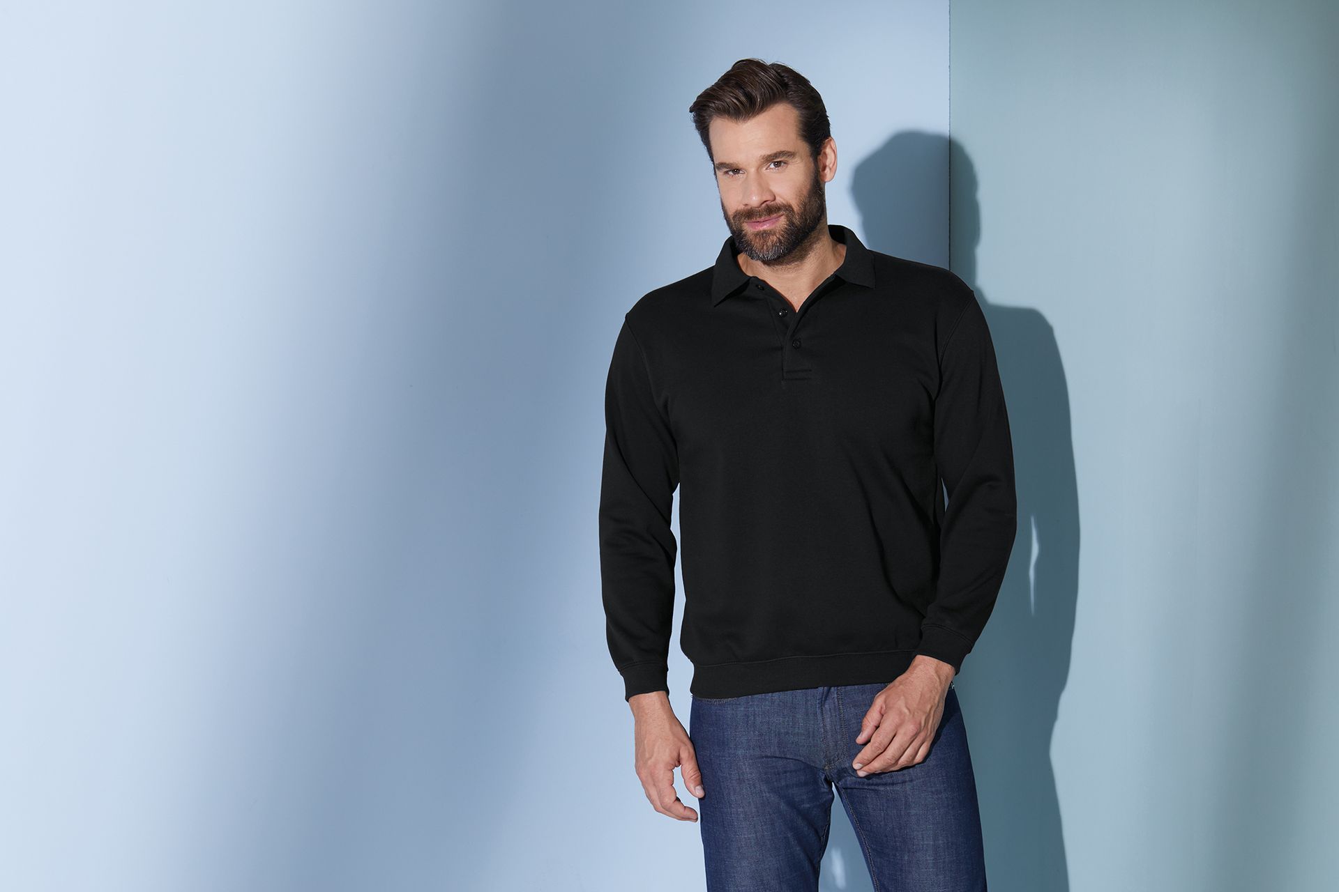 James & Nicholson JN041 Sweatshirt, Grau-Meliert, Gr. L