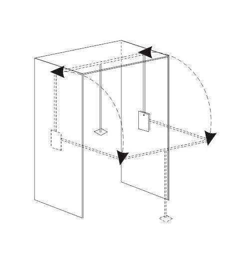 TOPFORM Kleiderlift 18 -20 KG - silberfarbig - Einbaubreite 60 - 83 cm