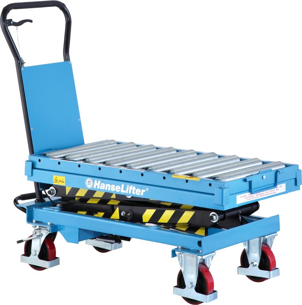 Hubtischwagen m. Rollenb.Tischmaß: 1025x535 300 kg Tragfähigkeit