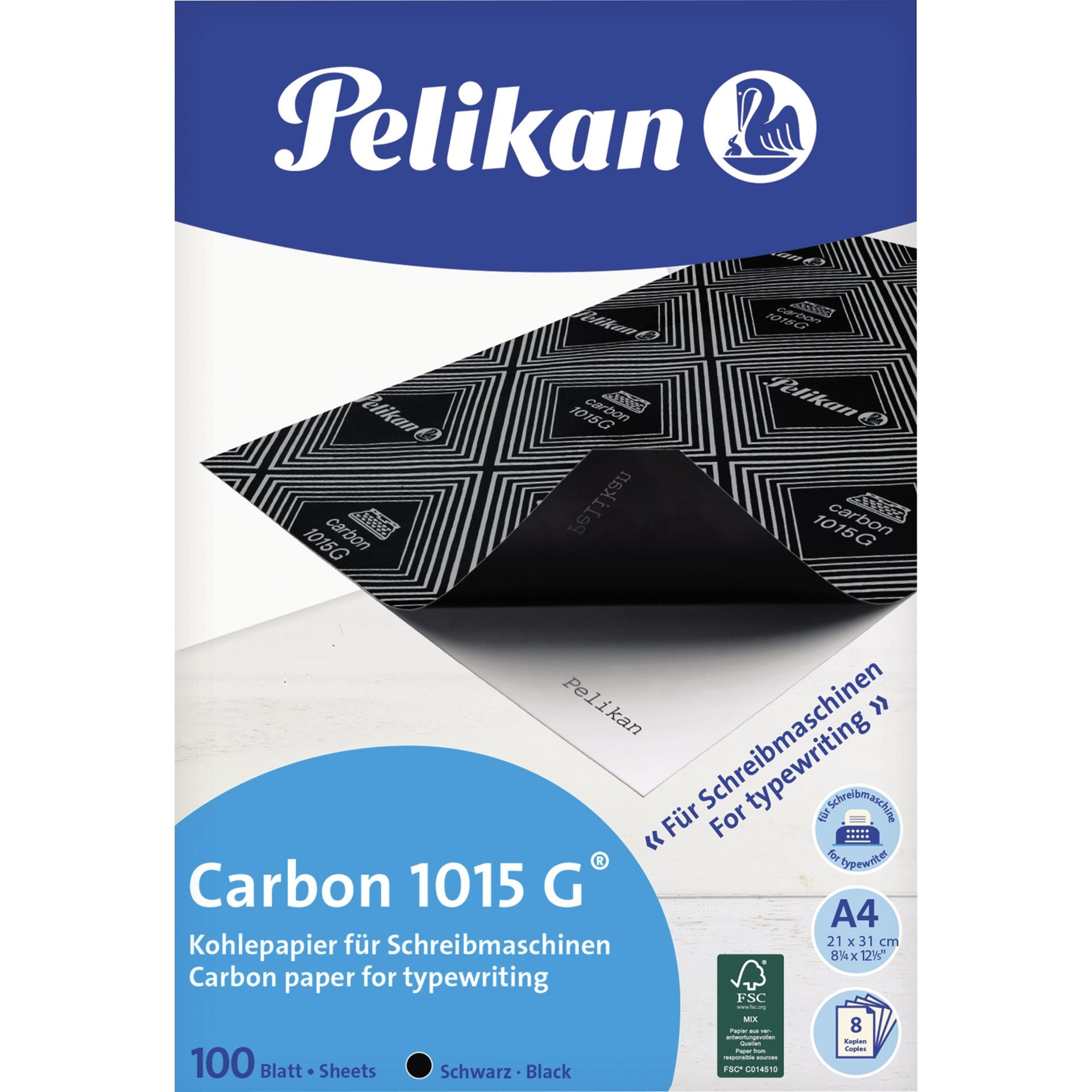 Kohlepapier 1015G DIN A4 gefärbt 100Blatt schwarz