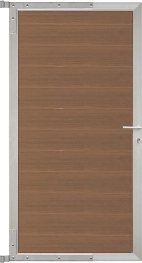 ELSKOP-Tor-Komplettset 90 x 173 cm, Füllung teakRahmen silber