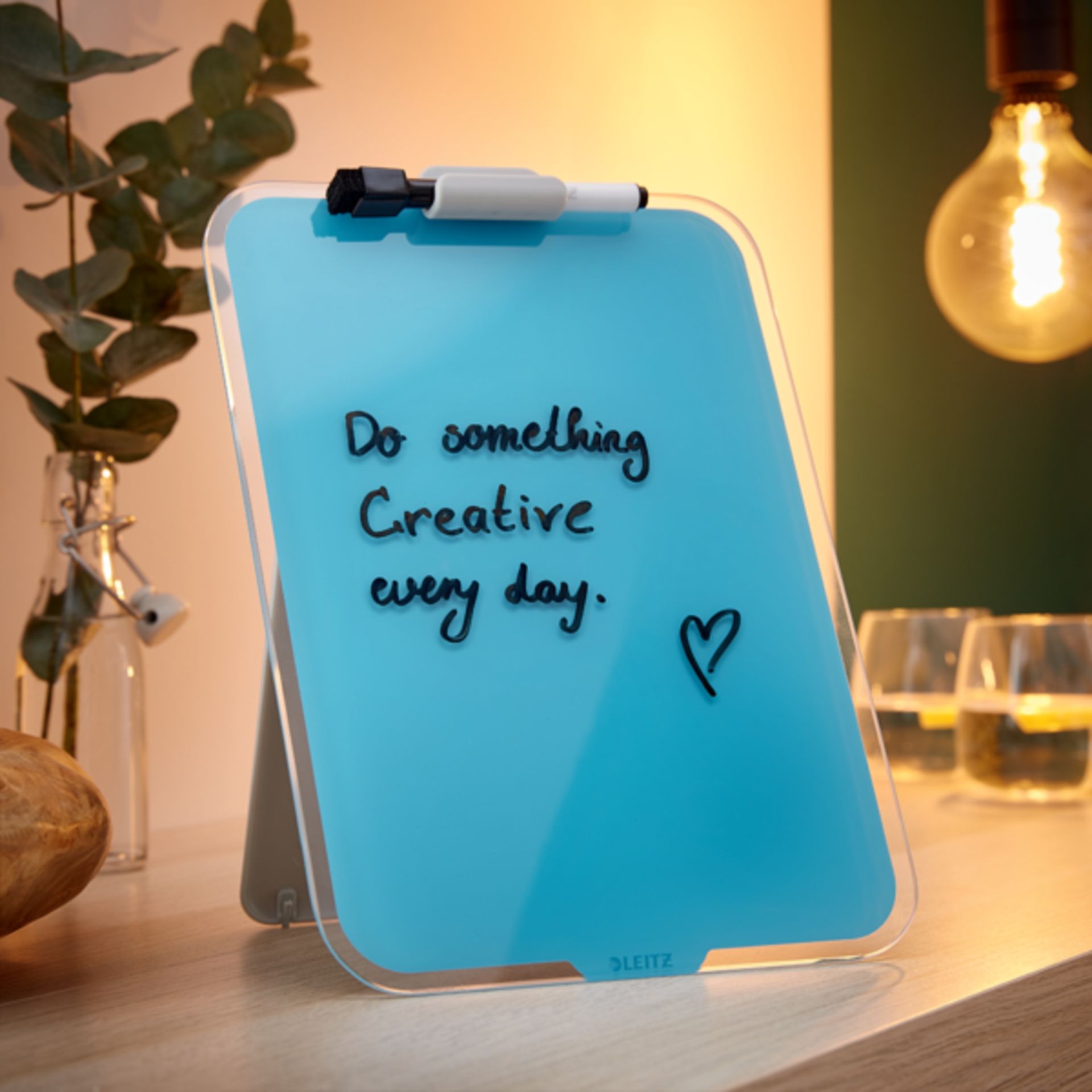 Desktop-Notizboard Cosy 216x297mm Glas blau