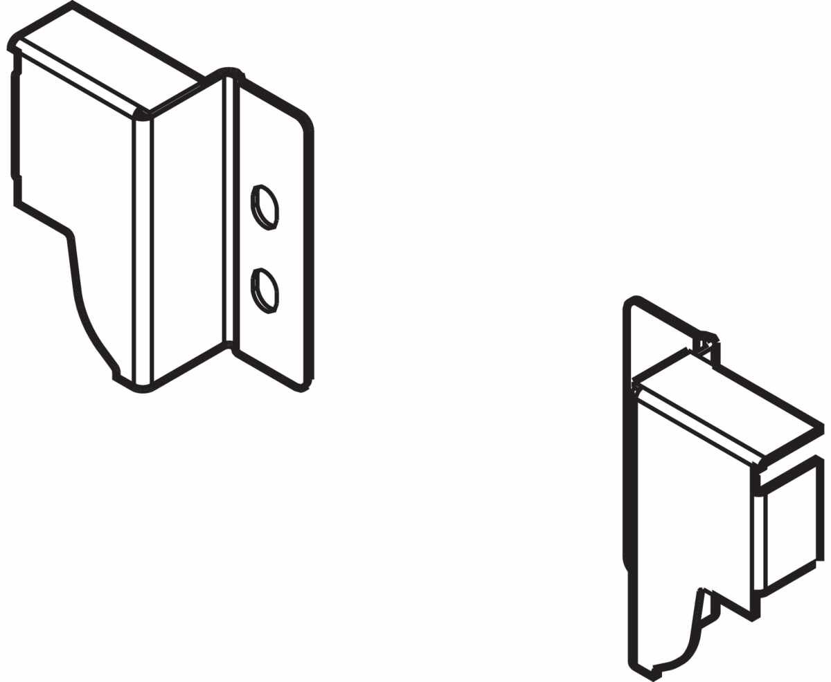 TANDEMBOX Holzrückwandhalter, Höhe N (81,5 mm), links/rechts, seidenweiß