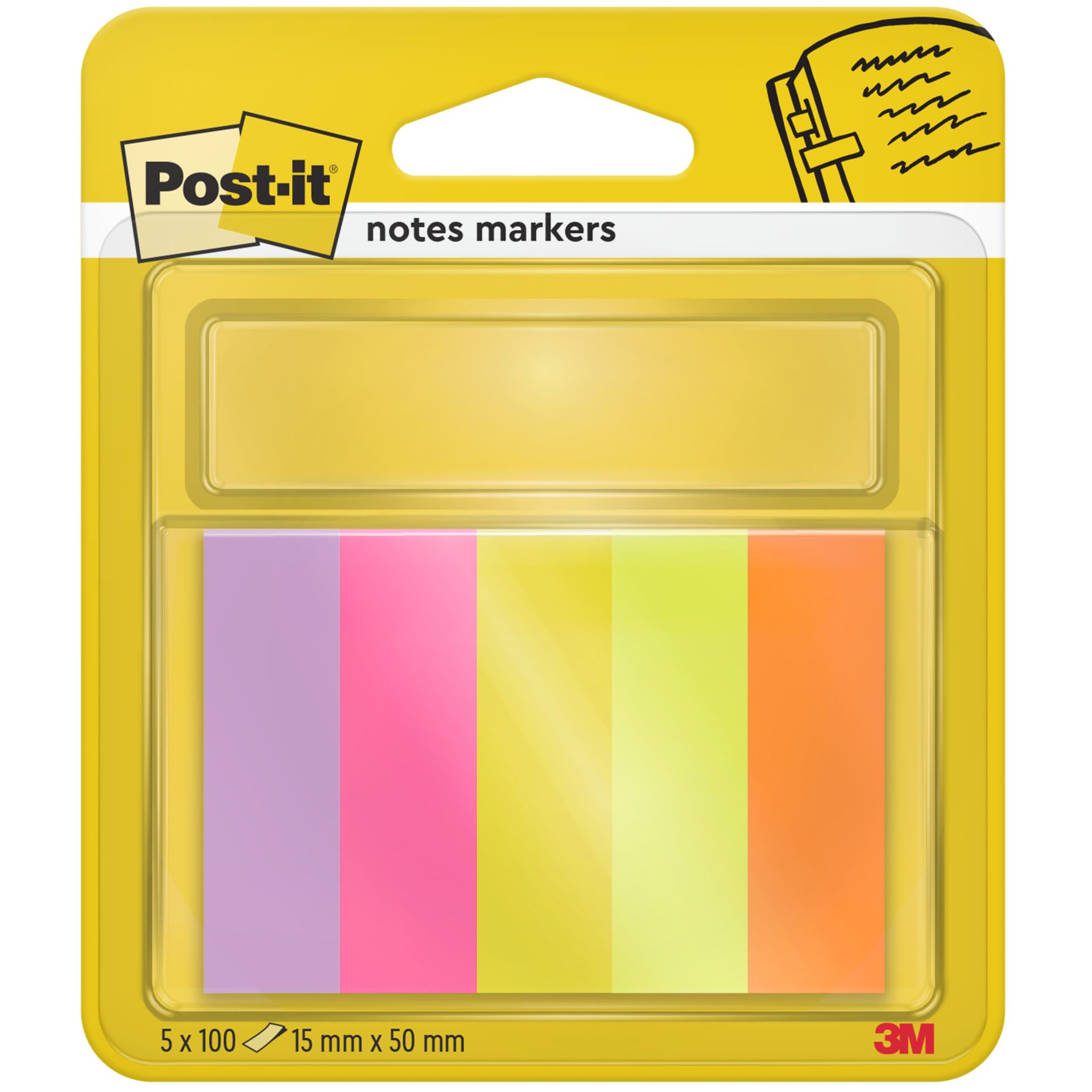 Haftstreifen Page Marker 15x50mm sort 5St
