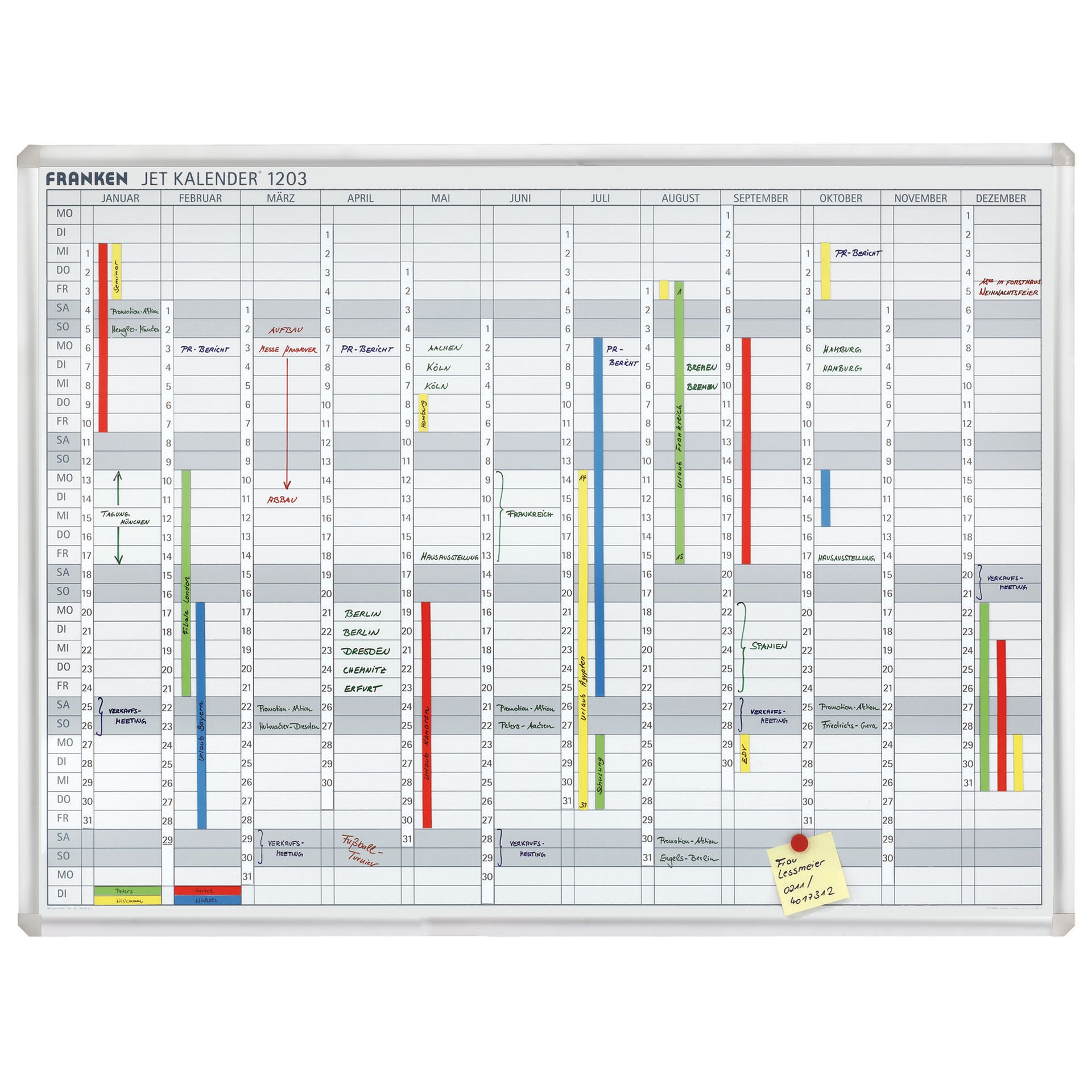 Jahresplaner JetKalender 120x90cm 12Monate weiß