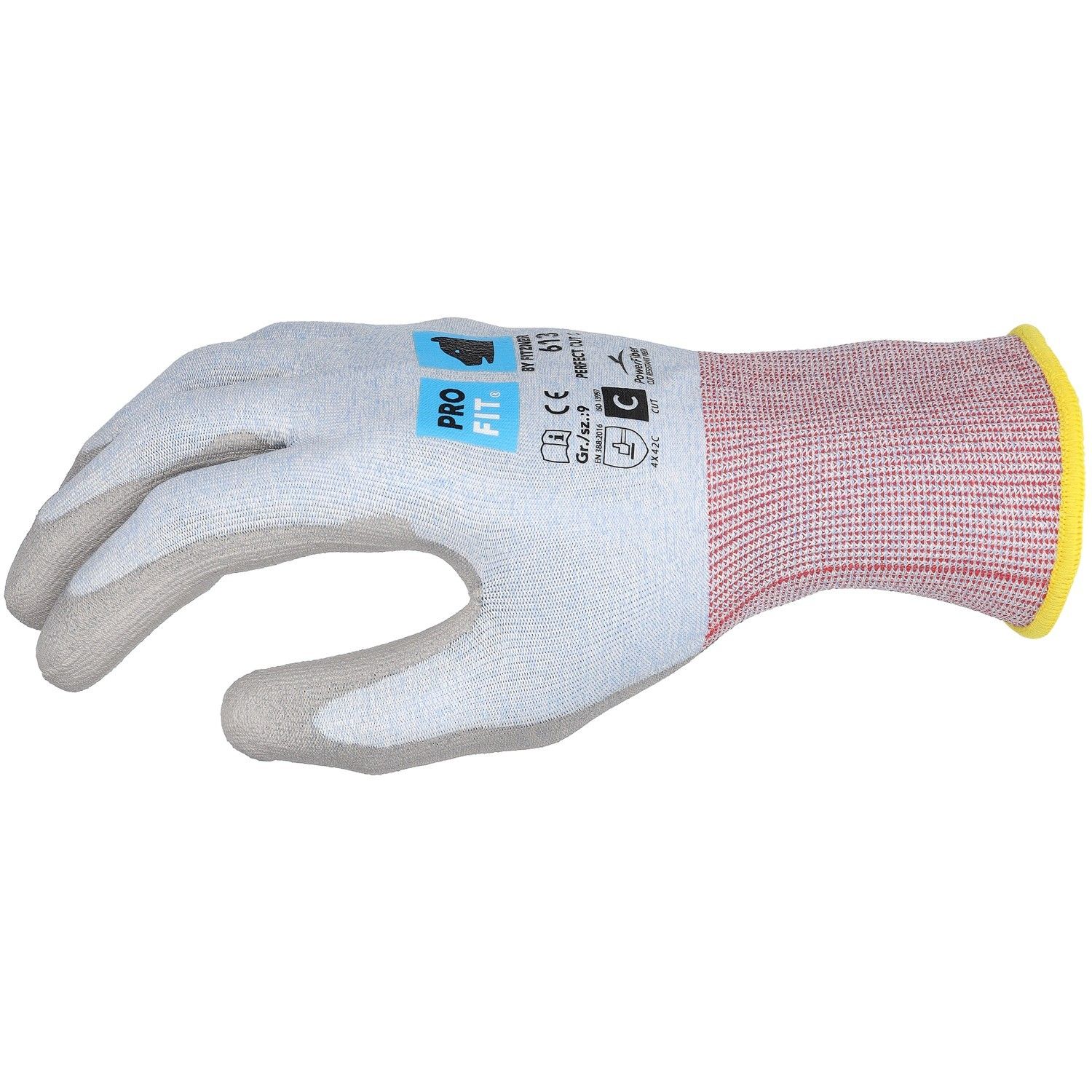 PU Schnittschutzhandschuh"Perfect Cut C", hellblau/grau 10