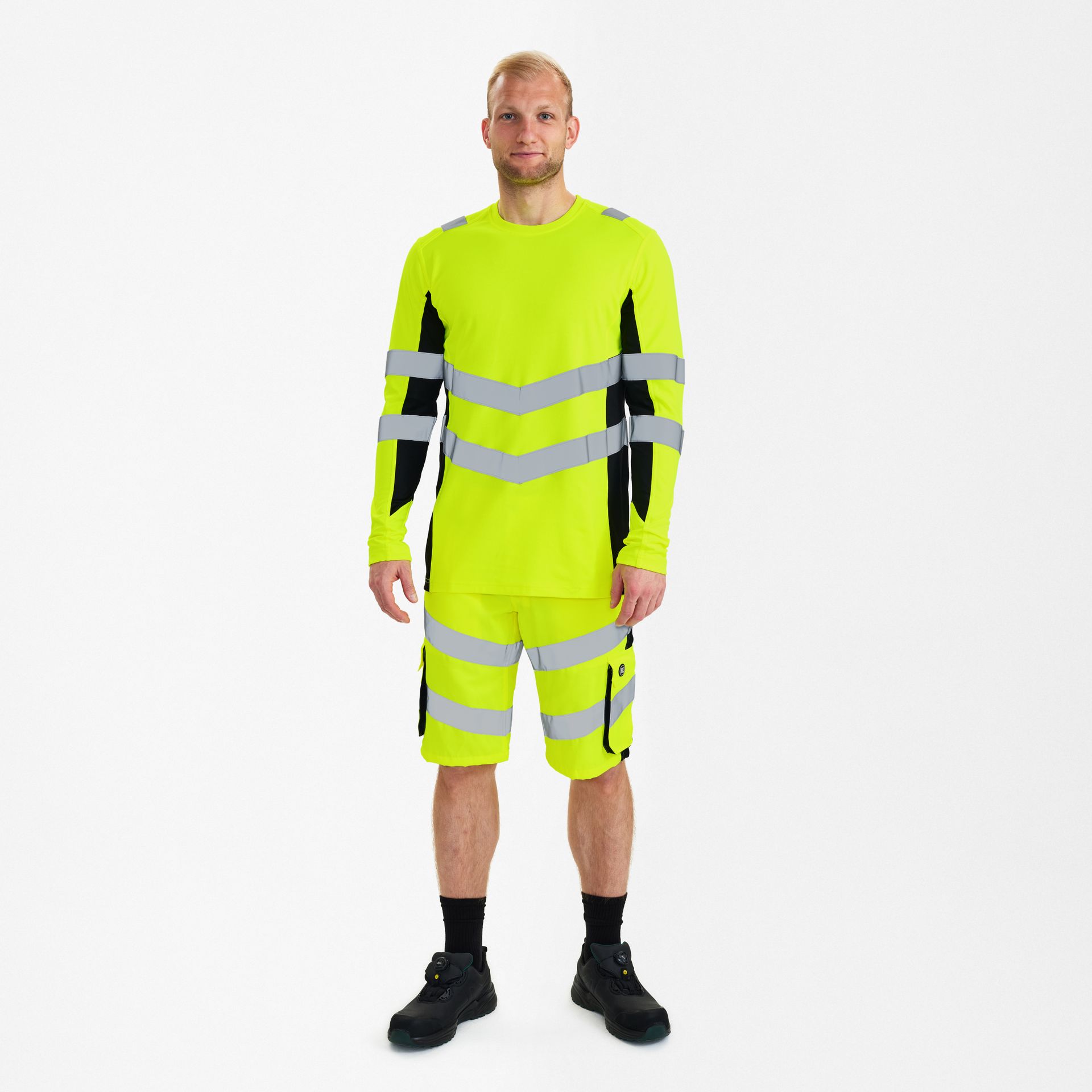 Safety Langarm-Shirt Gelb/Schwarz, Gr. L