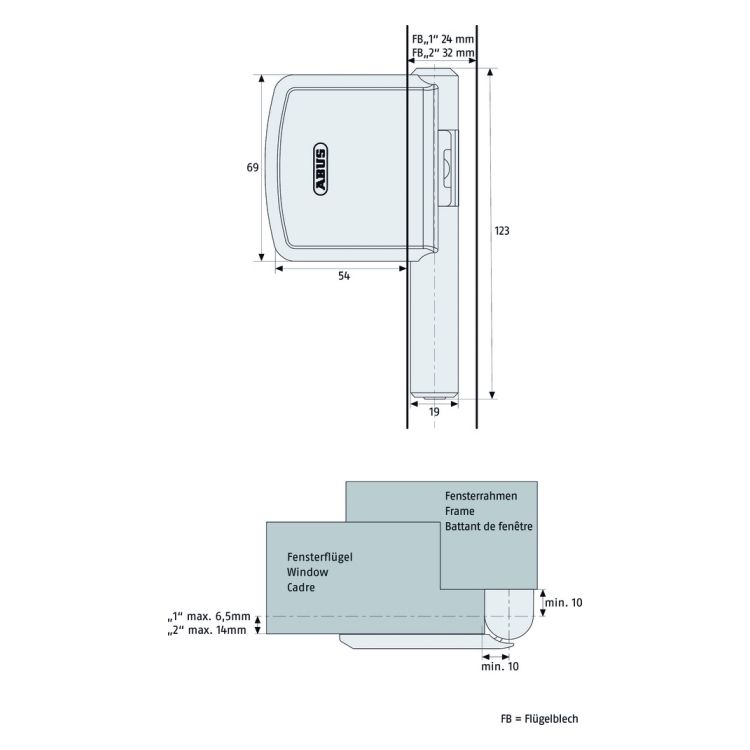 ABUS Fenster-Scharnierseitensicherung