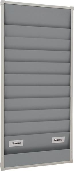 Planungstafel zweirehig 554 x 960 mm 10 Schienen, A 5 grau