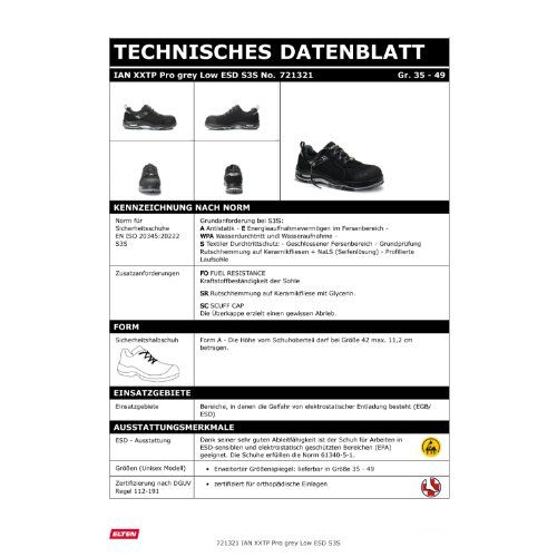 ELTEN IAN XXTP Pro Sicherheitshalbschuh S3S ESD, Schwarz, Gr. 48