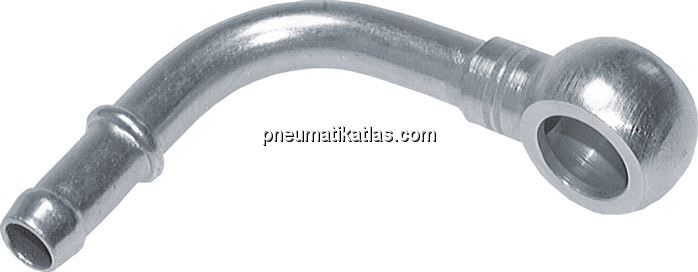 90°-Schlauchnippel 8mm Ring, 4 - 5mm, Stahl verzinkt
