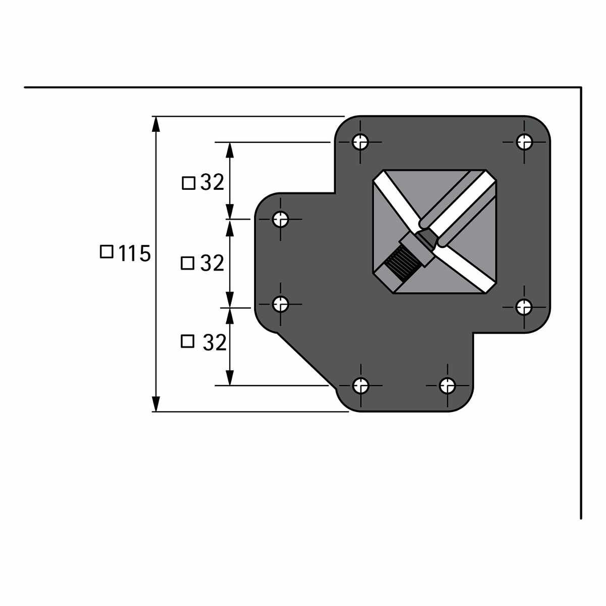 Design-Tischbein Afia 700 mm, Edelstahl gebürstet