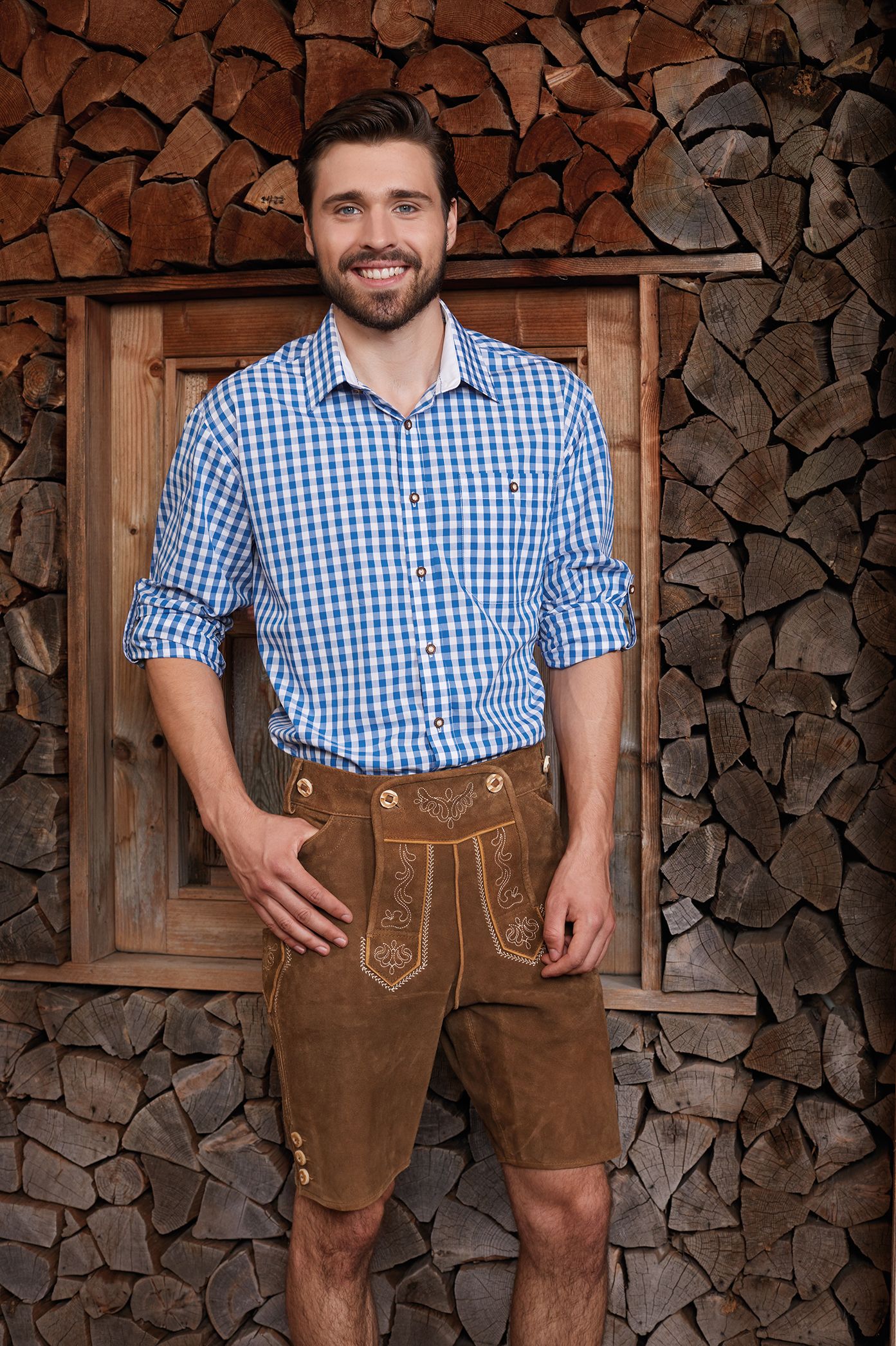James & Nicholson JN638 Herren-Hemd, Rot/Weiß, Gr. L
