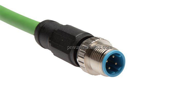 Netzwerkkabel, M12-Stecker (D-codiert) - M 12-Stecker (D-codiert), 2m