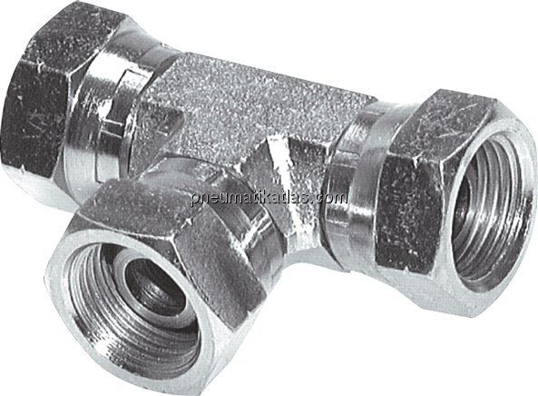 T-Verschraubung,60°Konus G 1/8" (IG), Stahl verzinkt