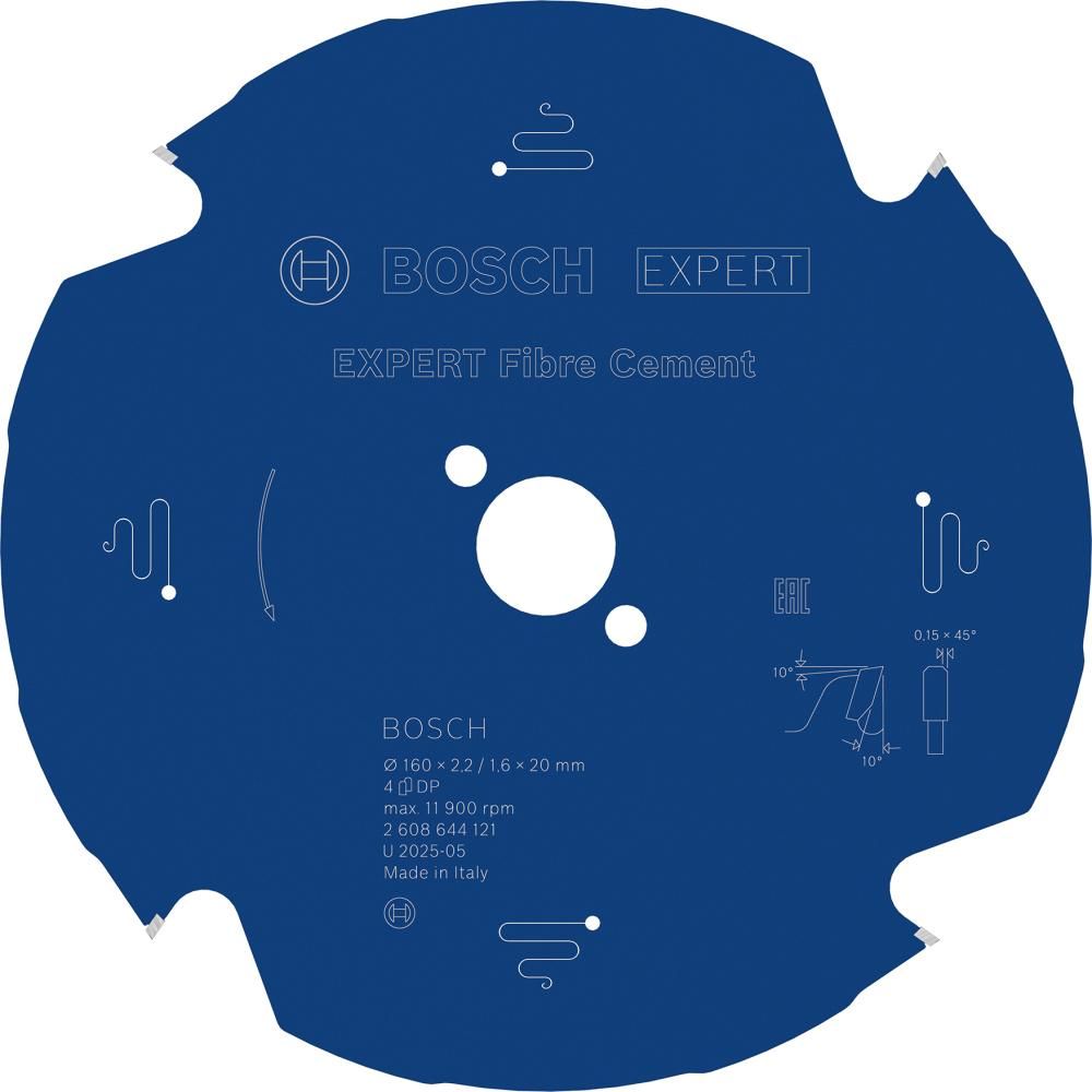 HM-Kreissägeblatt 160x2,2/1,6x20 4Z TCG BosVE à 1 Stück Expert for Fiber Cement