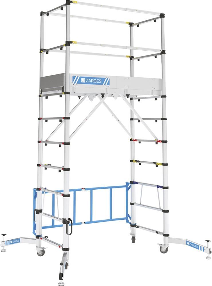 ZARGES Teleskopgerüst Teletower Arbeitshöhe 4m Plattform 1,4x0,6m