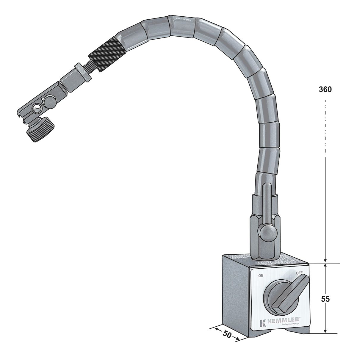 Magnet-Messstativ mit flexiblem