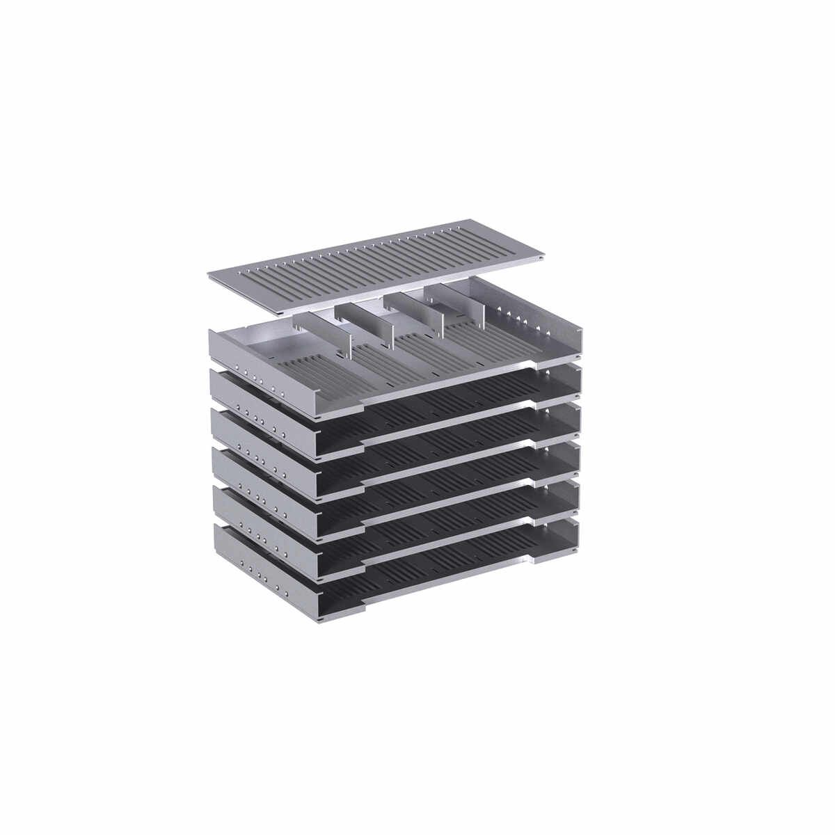 Formularablage, Set 6, 392 mm, Aluminium Optik