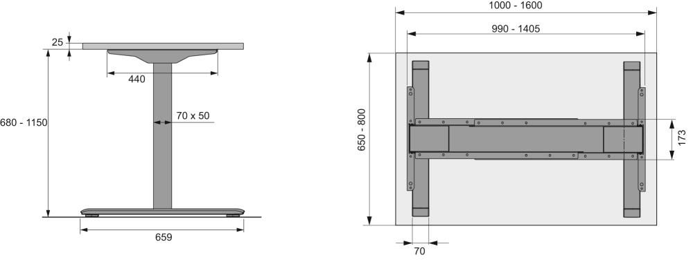 Elektro-Tischgestell,9277887,Hub 470mm