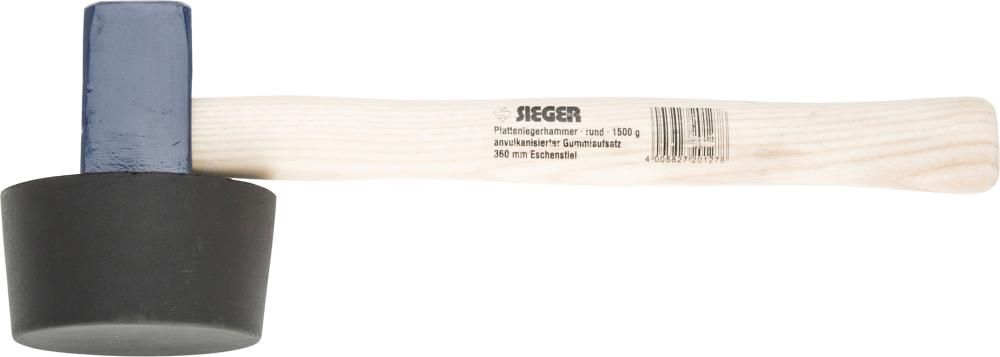 SIEGER-Plattenlegerhammer, rund anvulkanisierter