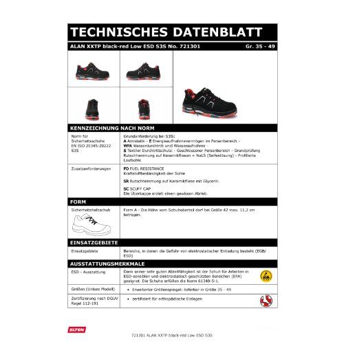 ELTEN ALAN XXTP Sicherheitshalbschuh S3S ESD, Schwarz, Gr. 44