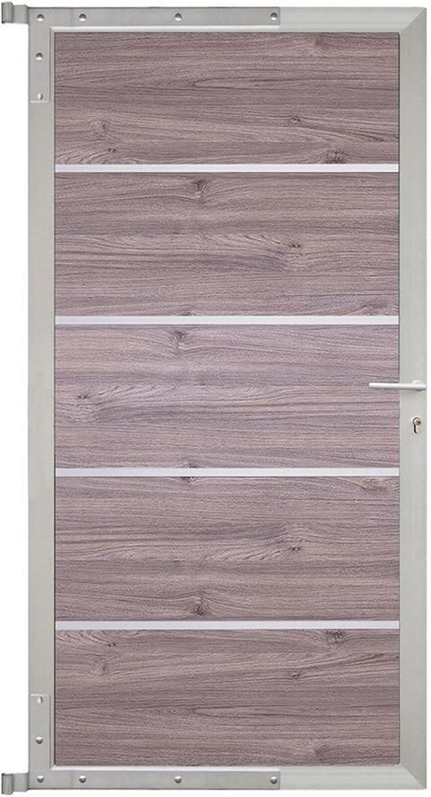 FARÖ-Tor-Komplettset 90 x 173 cm, Esche-grau/silber