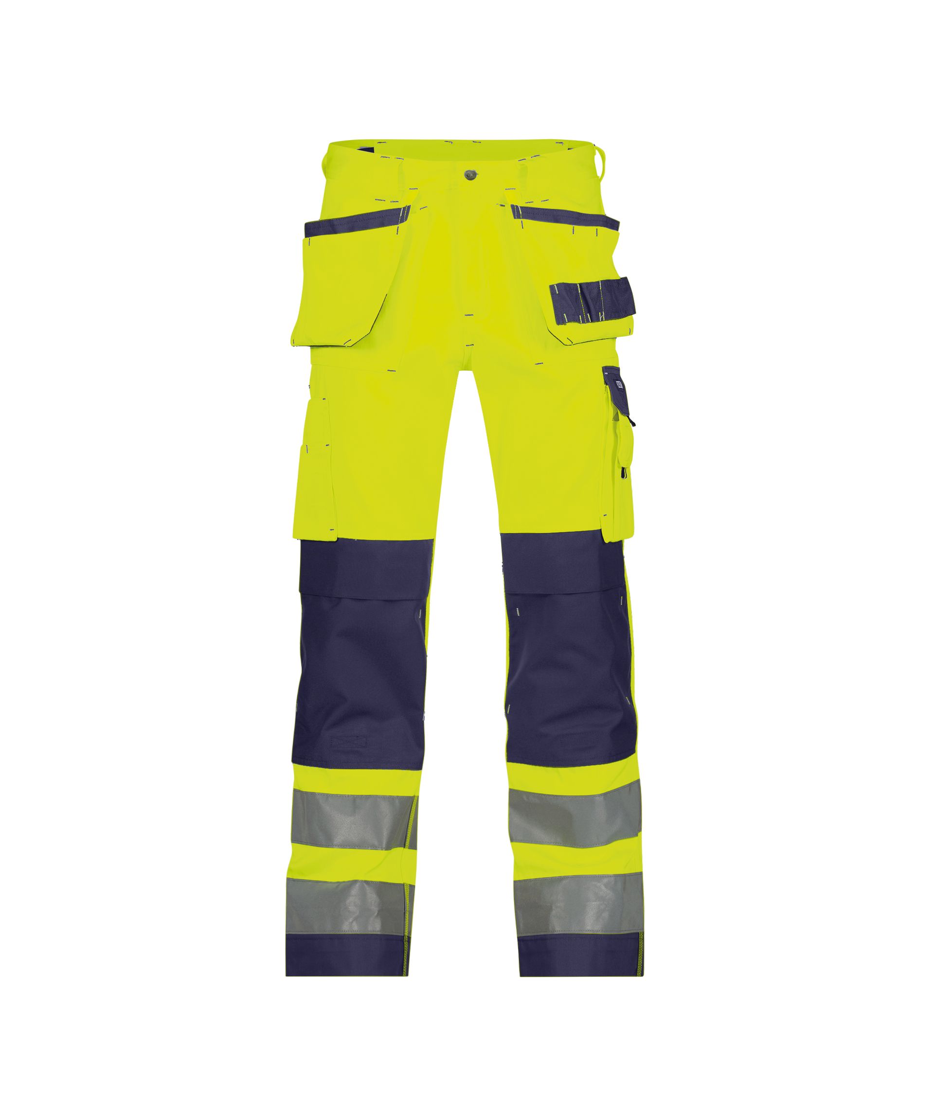 DASSY Glasgow Warnschutz-Arbeitshose, Neongelb/Dunkelblau, Gr. 54 Lang