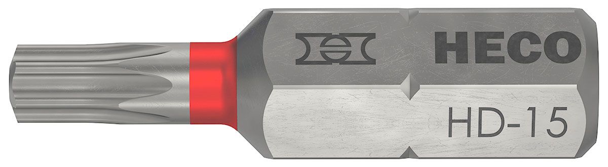 Bits, HECO-Drive, HD-15, Farbring: rot, im Blister à 10 Stück