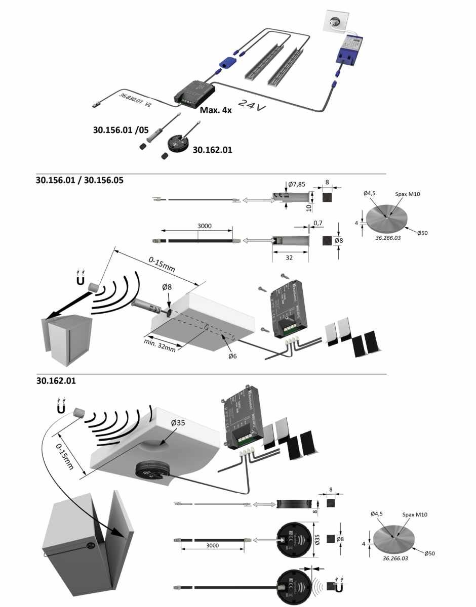 MultiSwitch2 Magnet Einbohrsensor,silber