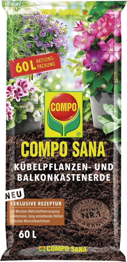 Kübelpflanzen- und Balkonkastenerde 60 L COMPO Sana