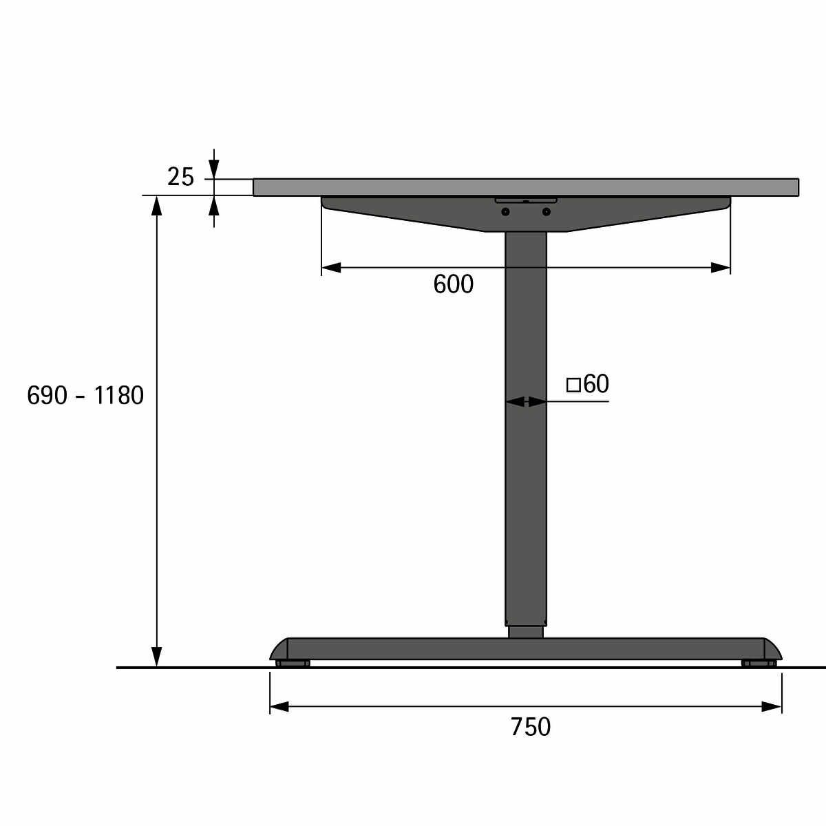 Steelforce Pro 300 Tischgestell Schwarz