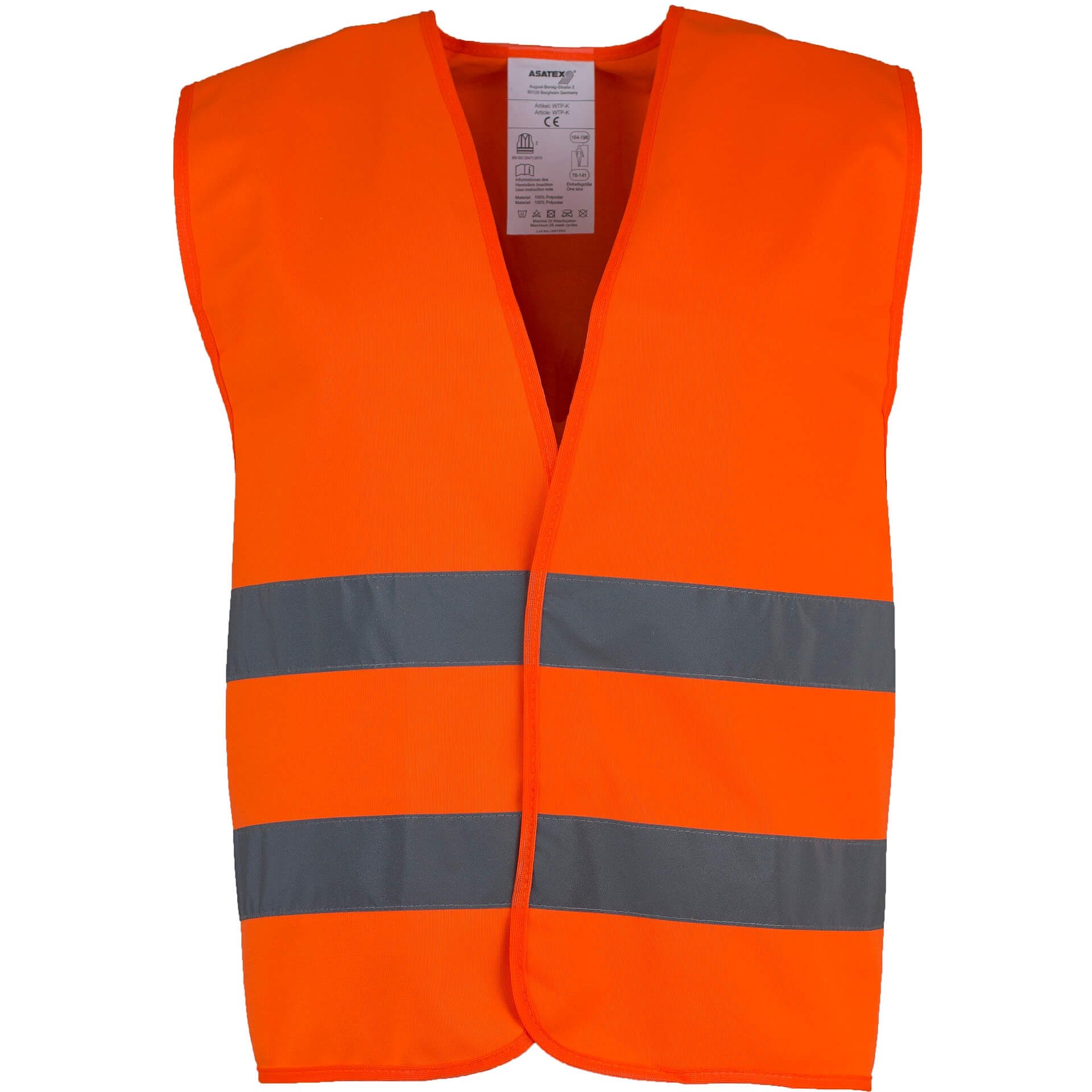 Warnweste WTP-K, leuchtorange, Gr. S/M