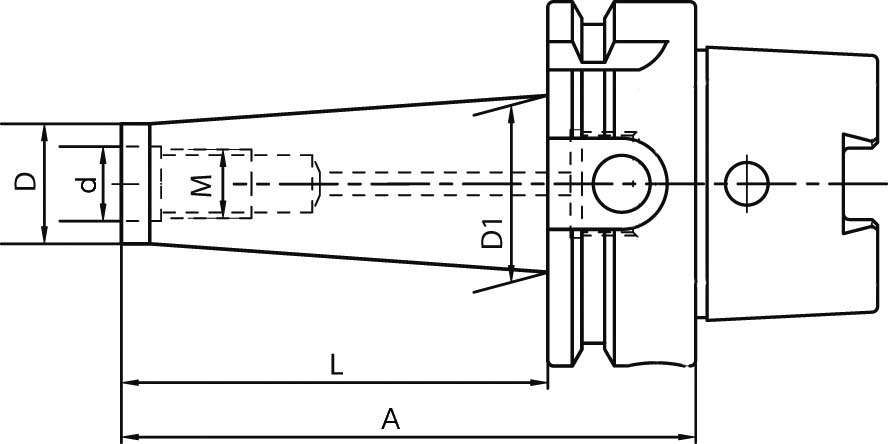 Aufnahme für Einschraubfräser DIN69893A HSK-A63 M10x75 mm FORTIS