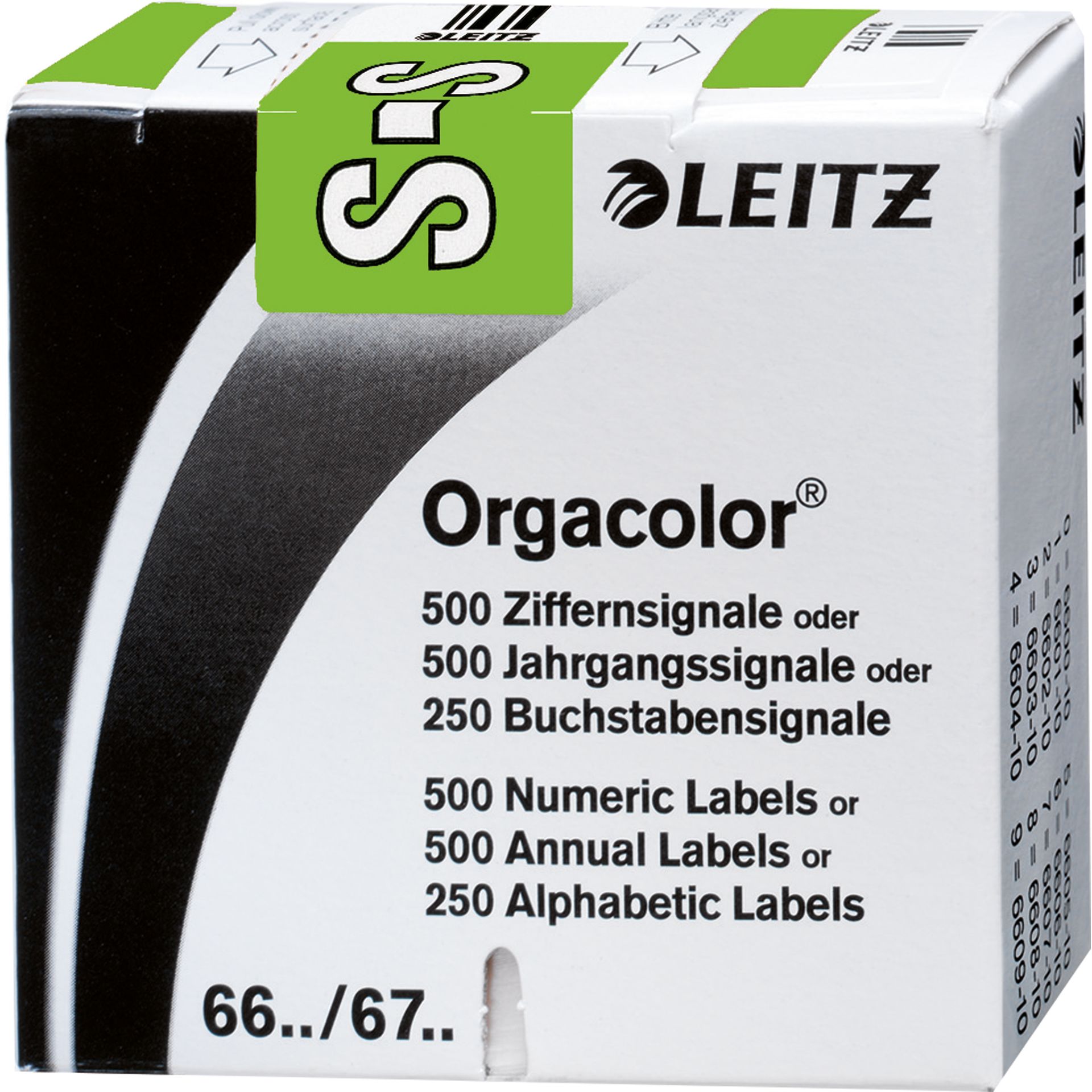 Buchstabensignal Orgacolor S grün 250 St./Pack.