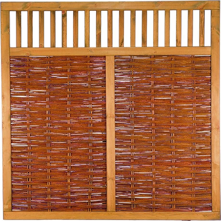 VESUV Weidengeflechtzaun braun gebeizte Weide 180 x 180 cm