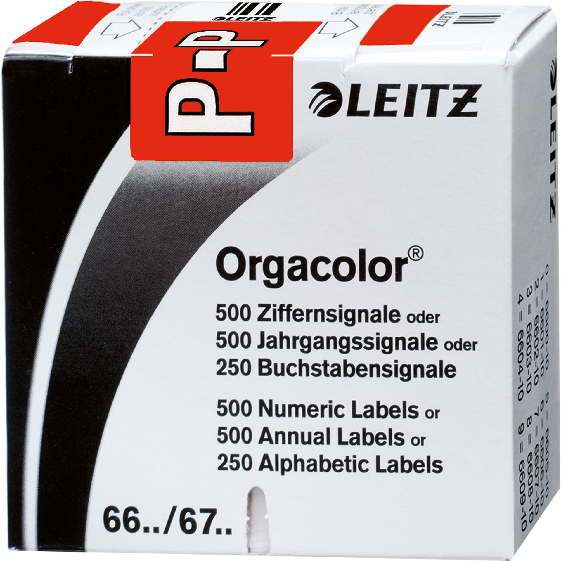 Buchstabensignal Orgacolor P rot 250 St./Pack.