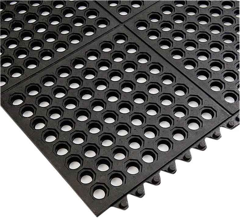 Arbeitsplatzsteckmatte SBR/NR, schwarz, offene Decke, 14mm, 900x900mm