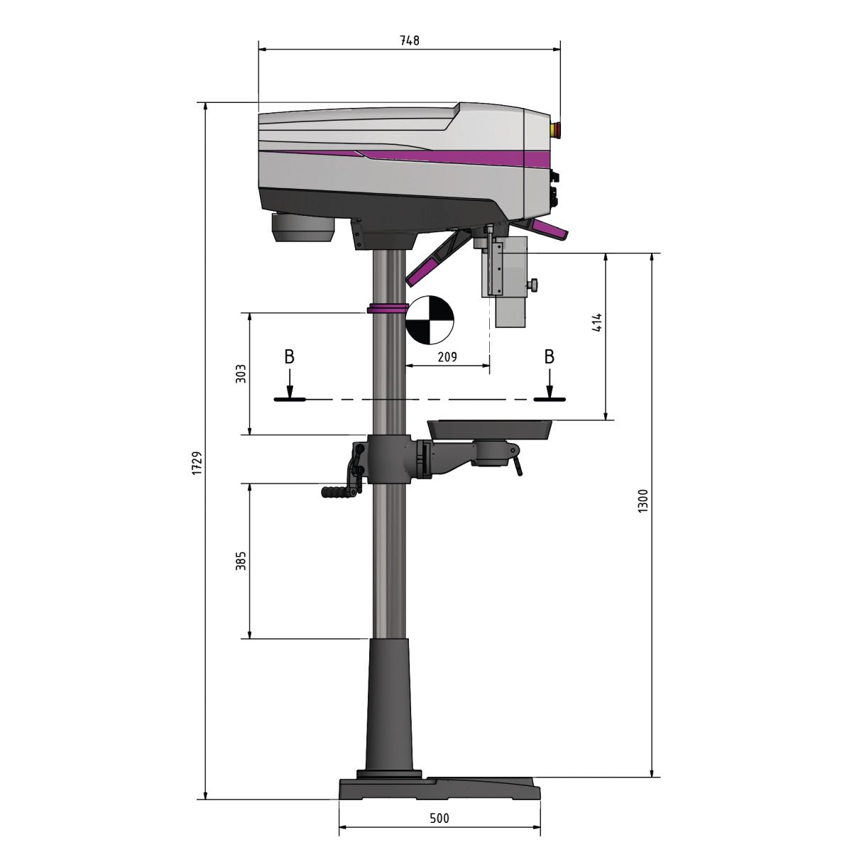 Säulenbohrmaschine Optimum OPTIdrill DP 26-F (400 V) Set