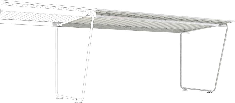 Überdachung Mod. Siegen B4300xT2330xH2250 mm RAL 9002 grauweiß Anbaufeld einseitig